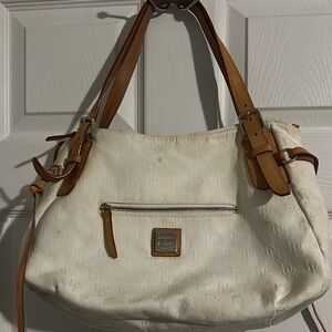Dooney & Bourke Cream and Tan Shoulder Bag